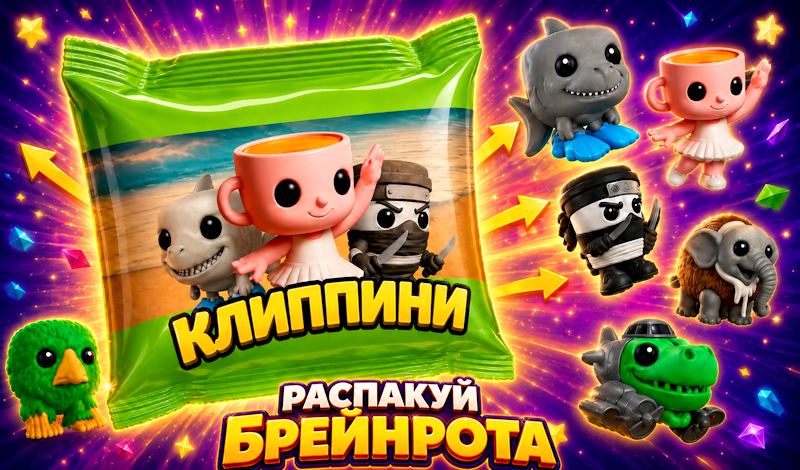 Обложка игры «Клиппини Распакуй Брейнрота»